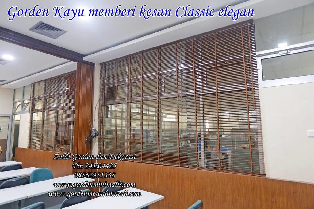 Tirai gorden kayu wooden blind krey kayu horizontal blind