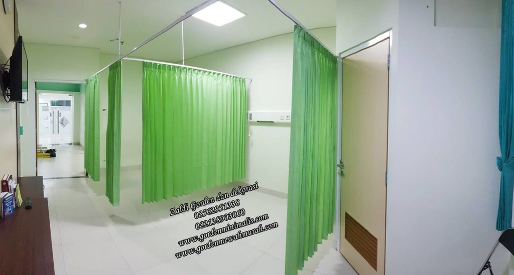 Tirai Gorden sekat rumah sakit bahan PVC anti noda anti bakteri