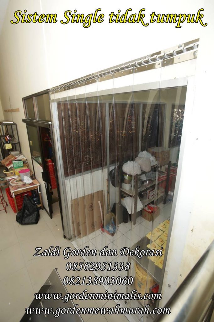 Gorden Plastik Transparan untuk pembatas pintu toko roti restoran PVC Strip Curtain (1)