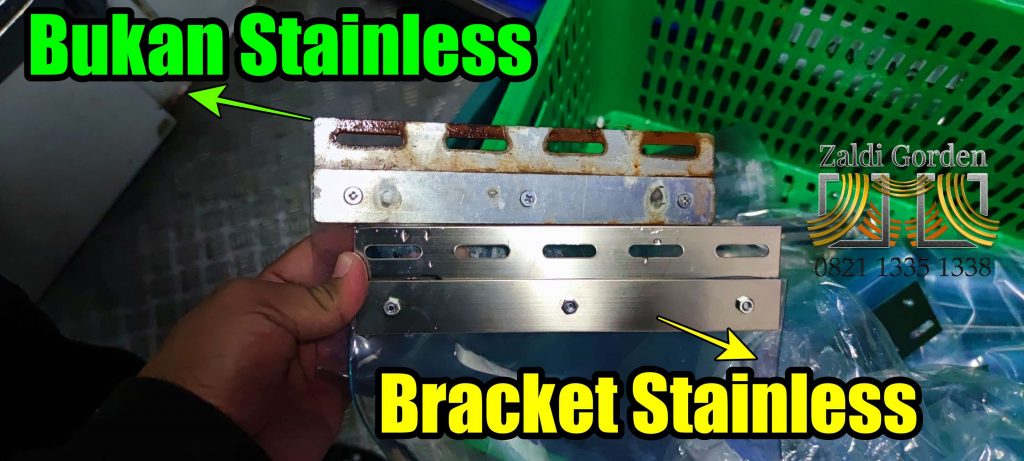 Rel Stainless dan Bracket Stainless gorden plastik transparan penyekat pintu gudang pabrik